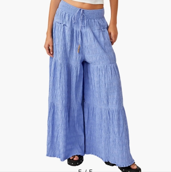 Free People wide Leg Palazzo In Paradise Pants Mysty Dawn - Picture 1 of 6